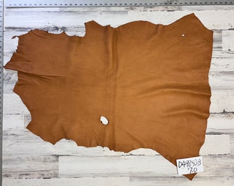 Deerskin, 7.0 Sqft, Deer Hide, Craft Grade Hide, 2-3OZ, Deer Buckskin, Saddle Brown Color, Made In The USA, D498SD-B