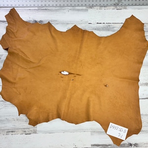 Hertenleer, 7,1 m², hertenleer, ambachtelijke leer, 2-3 OZ, hertenvalk, zadelbruine kleur, gemaakt in de VS, D432SD-B