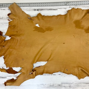 Hertenleer, hertenleer, ambachtelijke leer, 2-3 OZ, hertenvalk, zadelbruine kleur, gemaakt in de VS, #DSA18.14,2 m²