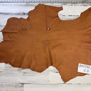 Hertenleer, 6,0 m², hertenleer, ambachtelijke leer, 2-3 oz, hertenvalk, zadelbruine kleur, gemaakt in de VS, D457SD-B