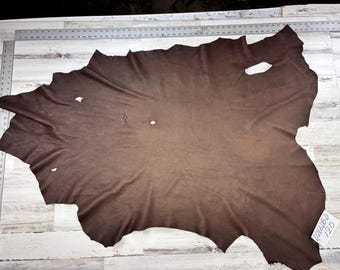 Piel de ciervo, 12 pies cuadrados, marrón oscuro, 3-4 oz, pieles hermosas, artesanía en cuero, piel de ciervo, hecho en EE. UU., D266DB-D