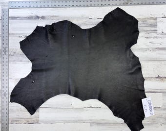 Deerskin, 6.0 Sqft, Black, 3-4 oz, Beautiful Hides, Leather Craft, Deer Buckskin, Made in USA, D108BK-D