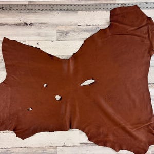 Deerskin, 9.5 Sqft, Tobacco Brown , 3-3.5  oz, Craft Leather, Deer Buckskin, Made in USA, D082TB-E
