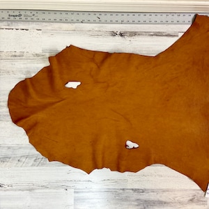 Hertenleer, 6,0 m², hertenleer, ambachtelijke leer, 3-4 oz, hertenvalk, tabaksbruine kleur, gemaakt in de VS, #DSUN09TA-M