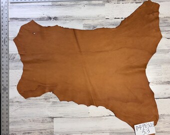 Deerskin, 5.3 Sqft, Deer Hide, Craft Grade Hide, 2-3OZ, Deer Buckskin, Saddle Brown Color, Made In The USA, D496SD-B