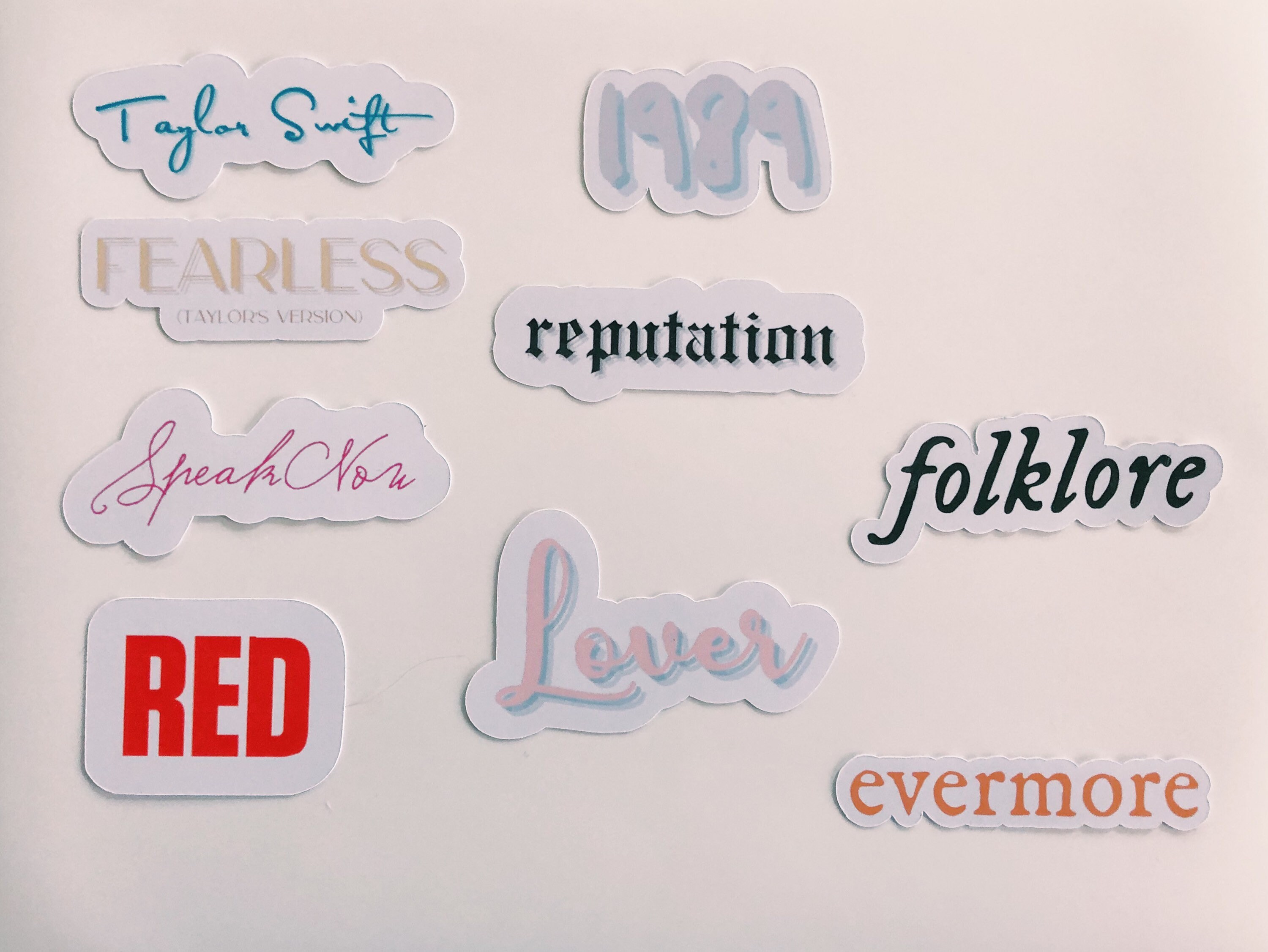 Taylor Swift Album Names STICKERS Taylor Swift Inspired Etsy