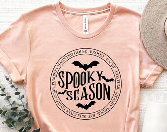 Spooky Season Shirt, Scary Halloween Shirt, Halloween T-Shirt, Spooky T-Shirt, Spooky Spider Bat Shirt, Halloween Costume, Halloween Gift