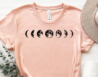 Moon Phase Shirt, Graphic Moon Phase T-Shirt, Celestial Shirt, Boho Shirt, Moon Tee, Space Lover Shirt, It's Just A Phase Shirt, Hippy Shirt