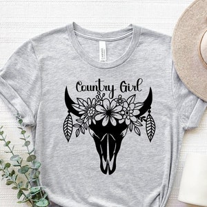 Country Girl Floral Cow Shirt, Cowgirl Shirt, Western T-Shirt, Farm Life Shirt, Country Girl Life T-Shirt, Farmer Tee, Texas Shirt, Cow Tee
