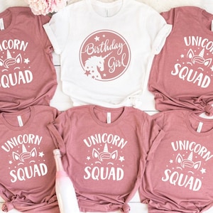 Unicorn Birthday Shirt, Birthday Party Shirts, Unicorn Squad Shirts, Birthday Girl Tee, Birthday Party T-Shirts, Unicorn Party Shirt