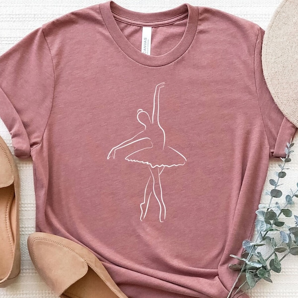 Ballerina Silhouette Shirt, Ballet Shirt, Cute Ballerina Shirt, Dancer Shirt, Dancer T-Shirt, Ballerina Tee Gift, Dancer Silhouette T-Shirt