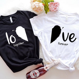 Love Together Love Forever Shirt, Valentine&#39;s Day Matching Shirt, Couple Shirt, Couple Heart T-Shirt, Valentines Shirt, Love Together Tee