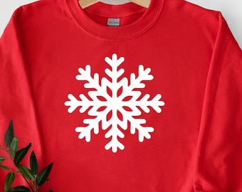 Schneeflocken Sweatshirt, Weihnachtspullover, Winter Sweatshirt, Schneeflocken Kapuzenpullover, Schneepullover, süßes Schneetaschenshirt, Weihnachts-Familienpullover