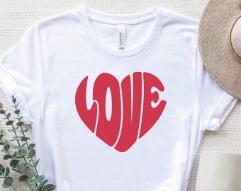 Love Heart Graphic Shirt, Cute Love T-Shirt, Love Heart Tee, Lovers Shirt, Love Valentines Gift, Valentine's Day T-Shirt, Valentine Love Tee