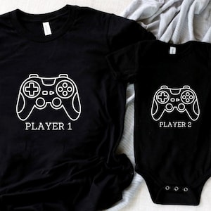 Player 1 and Player 2 Shirts, Dad And Son Matching T-Shirts, Gamer Dad and Son Shirts, Family T-Shirts, Father And Son Shirts