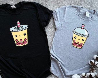 Boba Tea Shirt, Bubble Tea Couple T-Shirt, Bubble Tea Best Friends Shirt, Boba Tea Friend Shirt, Boba Friend Tee, Boba Matching Gift Shirt