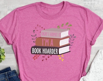 Okej, jag erkänner att jag är en boksamlare, rolig bok-T-shirt, boksamlare-T-shirt, boknörd-T-shirt, bokmal-T-shirt, bokläsare-T-shirt
