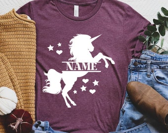 Custom Unicorn Name Shirt, Unicorn Shirt, Unicorn Lover T-Shirt, Birthday Girl Gift, Custom Unicorn Tee, Unicorn TShirt