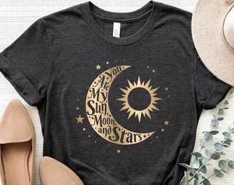 You Are My Sun Moon And Stars Shirt, Sun And Moon T-Shirt, Mystical Moon And Sun Tee, Mystic Sun Boho Shirt, Witchy Shirt, Celestial Tee