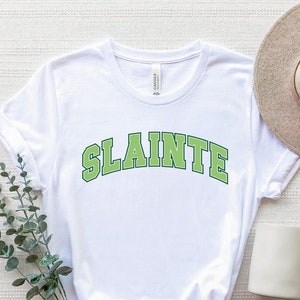 Slainte Shirt, Irish Slainte Drinking T-Shirt, St. Patrick&#39;s Day Shirt, Shamrock Shirt, Lucky Slainte Tee, Green St. Patrick&#39;s Day T-Shirt