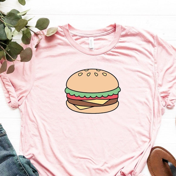 Burger Shirt, Hamburger Lover T-Shirt, Hamburger Tee, Food Lover Shirt, Hamburger Lover Shirt, Fastfood Shirt, Burger Shirts, Burger Tee