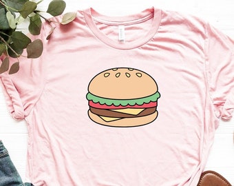Burger Shirt, Hamburger Lover T-Shirt, Hamburger Tee, Food Lover Shirt, Hamburger Lover Shirt, Fastfood Shirt, Burger Shirts, Burger Tee