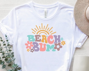 Chemise Beach Bum, Chemise de plage mignonne, Tee Bum de plage, T-shirt de plage drôle, Chemises d’été, Tee de vacances d’été, Chemise de plage pour filles, Chemise de soleil