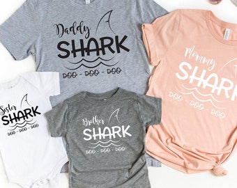 Mama Shark Daddy Shark  Baby Sharks Family Shark Shirts, Funny Family Matching Shirts, Shark Family Tshirts, Shark Family Gift, Family Shark