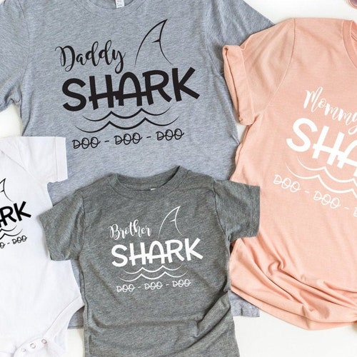 Mama Shark Daddy Shark Baby Sharks Family Shark Shirts Funny | Etsy