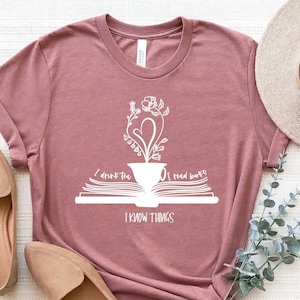 Drink Tea Read Books Be Happy Shirt, Book Lover Shirt, Tea Lover T-Shirt, Reading Tee, Book Lover Gift, Librarian Shirt, Teacher Shirt