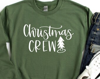 Felpa Christmas Crew, Felpa Christmas Squad, Maglione Natalizio famiglia, Felpa con cappuccio natalizia abbinata, Felpa invernale, T-shirt Natalizia