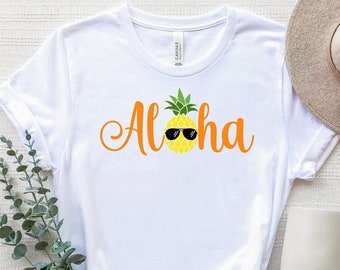 Aloha Pineapple Shirt, Aloha T-Shirt, Hawaii Vacation Shirt, Hawaiian Shirt, Summer Trip Shirt, Aloha Tee, Aloha Beach Shirt, Tropical Shirt