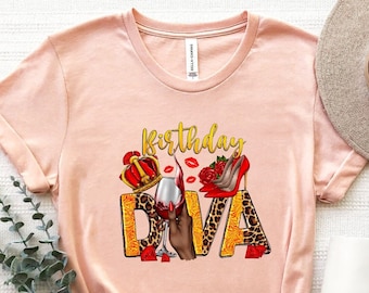 Birthday Diva Shirt, Birthday Diva T-Shirt, Birthday Queen Gift, Afro Queen Shirt, Womens Birthday Party Shirt, Birthday Shirt For Women