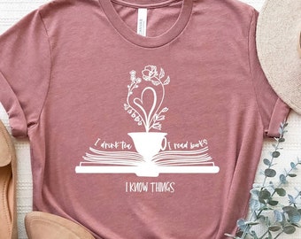Drink Tea Read Books Be Happy Shirt, Book Lover Shirt, Tea Lover T-Shirt, Reading Tee, Book Lover Gift, Librarian Shirt, Teacher Shirt
