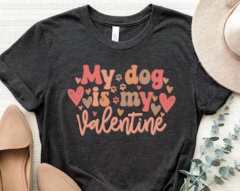 Mi perro es mi camisa de San Valentín, camiseta de San Valentín para perros, camiseta para perros de San Valentín, camisa de regalo del día de San Valentín del dueño del perro, camiseta para amantes de los perros, camisa para cachorros