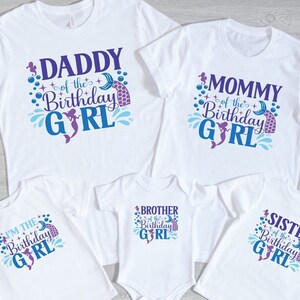 Mermaid Birthday Family Matching Shirts, Mermaid Birthday Family Shirt, Mermaid Family Tee, Birthday Girl Mermaid Party Shirt, Birthday Tees