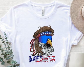 Camisa Mullet Eagle Merica, camiseta Eagle Merica, camisa divertida del 4 de julio, camiseta Merica Mullet Eagle, camiseta American Eagle, camiseta Patriotic Eagle
