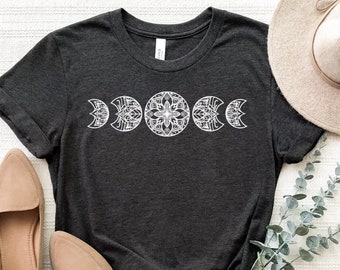 Camisa Moon Phase, Camisa Gráfica Moon Phases, Moon Phases T-Shirt, Boho Moon Shirt, Boho Moon Phases Tee, Yoga Lover Shirt, Moon Gifts