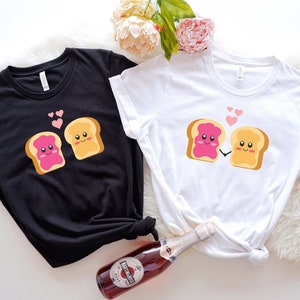 Cute Peanut Butter And Jelly Toast Couple Matching Shirt, Cute Food Couple T-Shirt, Valentines Day T-Shirt, Super Valentine Matching Shirts