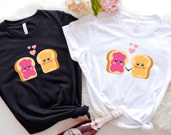 Cute Peanut Butter And Jelly Toast Couple Matching Shirt, Cute Food Couple T-Shirt, Valentines Day T-Shirt, Super Valentine Matching Shirts