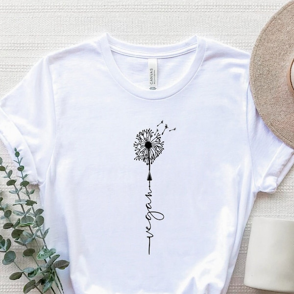 Vegan Dandelion Shirt, Dandelion T-Shirt, Vegetarian Shirt, Funny Vegan T-Shirt, Animal Lover Shirt, Animal Rights Shirt, Vegan Tee