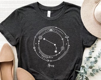 ★SCULPTOR★ Zodiac Sign Tee Black SC24S203BK Pisces Constellation T-Shirt – Black Oversized Zodiac Tee