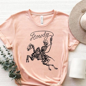Halloween Skeleton Hunter Cowboy Shirt, Halloween T-Shirt, Western Rodeo Shirt, Skeleton Zombie Horse Shirt, Spooky Howdy Cowboy Shirt