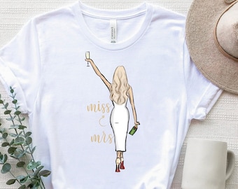 Miss To Mrs Champagne Bride Shirt, Miss To Mrs T-Shirt, Bridal Shower Shirt, Bride Gift Tee, Bachelorette Shirt, Wedding Shirt, Fiance Shirt