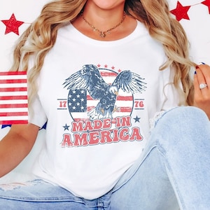 Made In America Shirt, Made In America T-Shirt, American Flag Eagle Shirt, American Gift Tee, 4th Of July Eagle Shirt, USA Patriotic T-Shirt