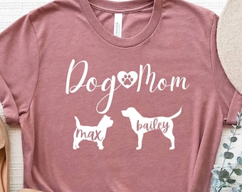 Camisa de perro personalizada, camisa de nombre de mamá de perro, camiseta personalizada de mamá de perro, camisa de nombre de perro, camiseta de mamá de nombre de perro personalizada, regalo de nombre de mamá de perro