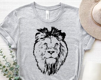 Lion Face Shirt, Lion Face T-Shirt, Majestic Lion Shirt, Wild Lion King Shirt, Animal Lover Shirt, Safari Shirt, African Tribal Shirt