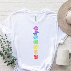 Seven Chakras, Chakra T-shirt, Meditation Shirt, Yoga Shirt, Yoga Lover  Gift, Yoga Gift, Spiritual Shirt, Chakra Affirmation, Vibes Shirt 