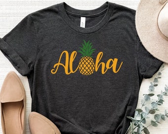 Aloha Shirt, Aloha Pineapple T-Shirt, Hawaii Vacation Shirt, Summer Aloha Tee, Summer Beach Trip Shirt, Aloha Gift, Hawaiian Shirt