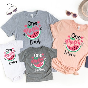 One In A Melon Family Birthday Party Shirt, Watermelon First Birthday Party Shirts, Watermelon Family Matching Tee, 1st Girl Birthday Shirt